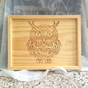 NEW! Celtic Owl Carved Framed Wood Art by Combat Veteran Woodworking-Custom Work